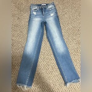 Flying Monkey Distressed High Rise Straight Leg Jeans Size 24